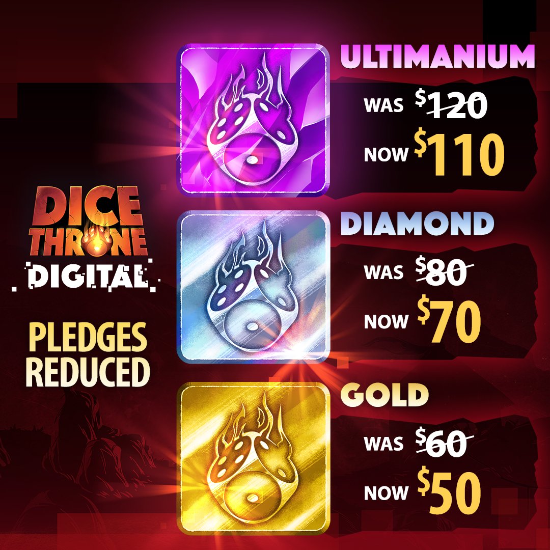 DiceThrone's tweet photo. You asked… we rolled with it 🎲

New pledge levels are here, and the Backstage tier just got a price drop, making it easier than ever to jump in and play your way.

More options. More access. More Dice Throne.

👉 Back it now on Kickstarter! https://t.co/P7Iutbqk2g https://t.co/QkgUvDQxYr