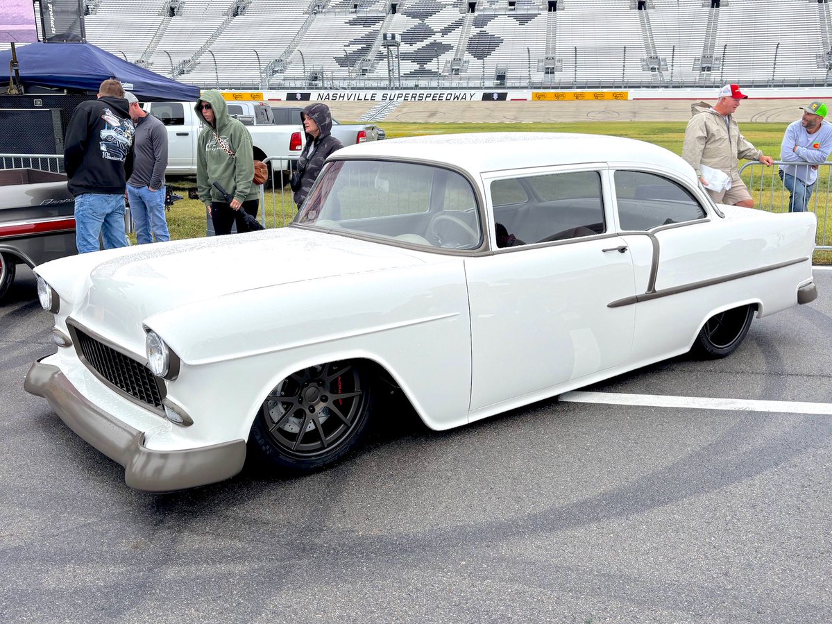 ForgelineWheels's tweet image. Home brewed! Kelly Clark's 1955 #Chevy210 is known as #Tradesman, because Kelly (who was trained as a plumber) built most of this project with his own two hands. The car had belonged to Kelly's father, and it's come a long way from being a pile of parts to being a finalist at