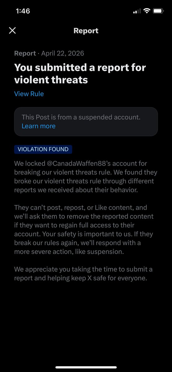 CanadianGirlee's tweet photo. @CanadaWaffen88 is DONEZO 😊
Fantastic 😃💃🏻Team work 🙌
Report their new account: @CanadianGoy89 already threatened & blocked me🤭
@XSecurity @Safety @SeeRacists @iReportRacists
#ReportRacists #ReportHate #CallOutRacism
#SpeakUp #StandUpToRacism #CantStopMe #NotIntimidated https://t.co/Q75xSsI84t