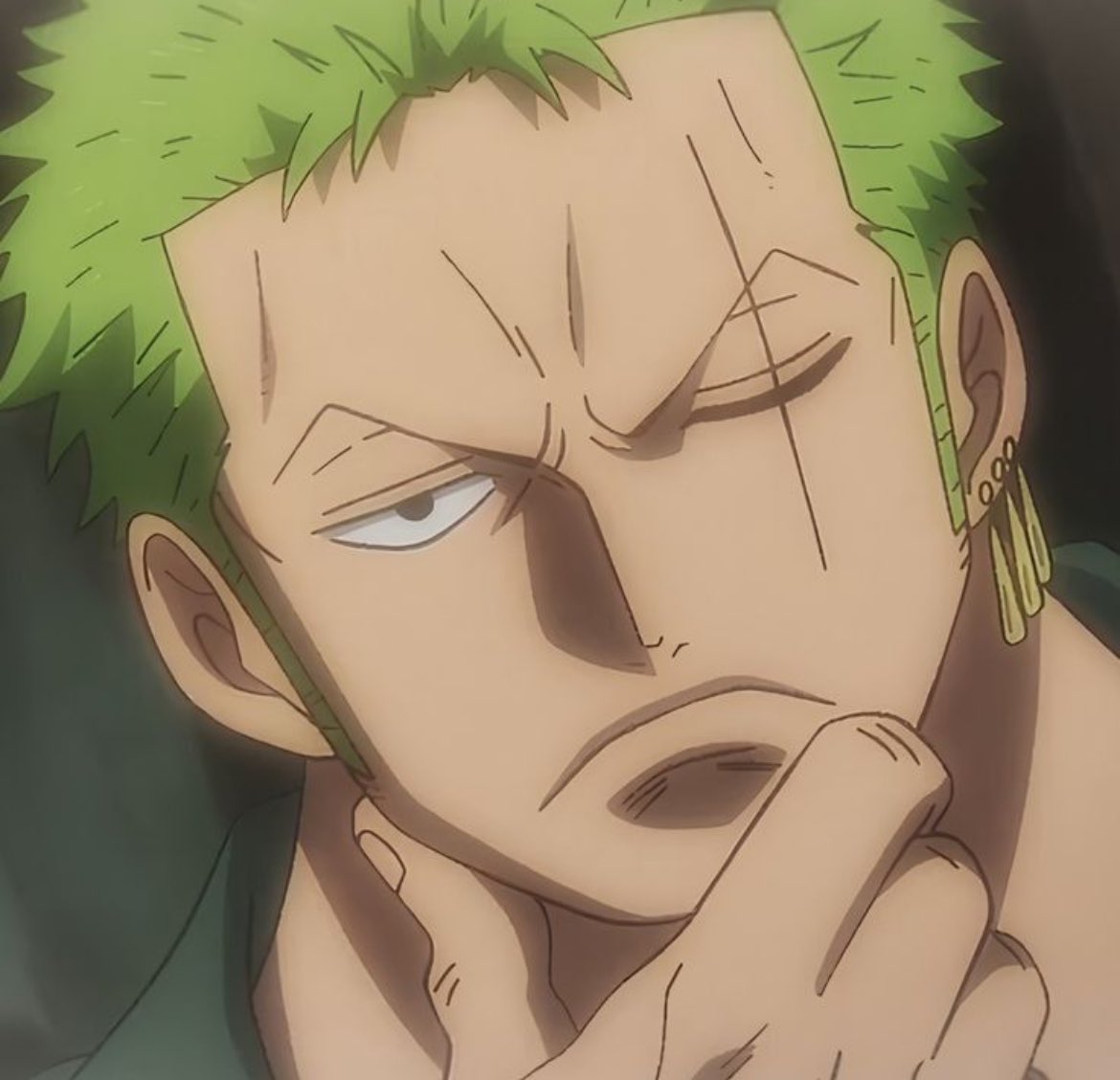 this cute thing zoro does when he’s thinking hard