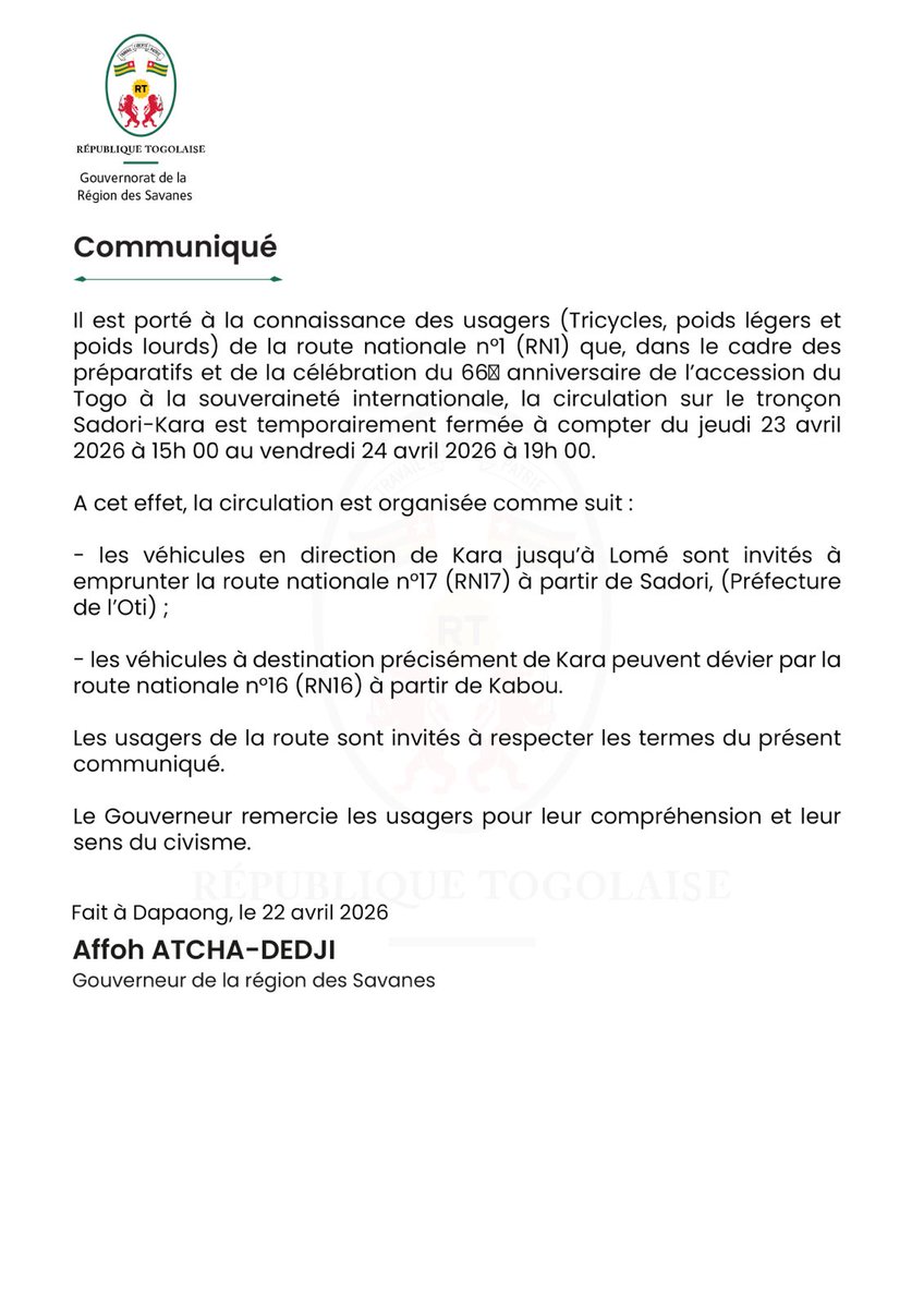 Gouvernorat Région Savanes tweet media