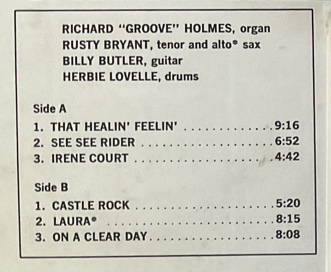 takanomasajazz's tweet photo. おはよう御座います、今朝のモーニングのお供(音も)は、#RichardGrooveHolmes の「That Healin' Feelin」  Blues他、Laura. On A Clear Day.等のスタンダードの初めてのオルガンバージョン🎹🎶  グループするオルガンベースが好きだった。Sax #RastyBryant  Gt #BillyButler Dr #HerbieLovelle https://t.co/gorPgwsSUA