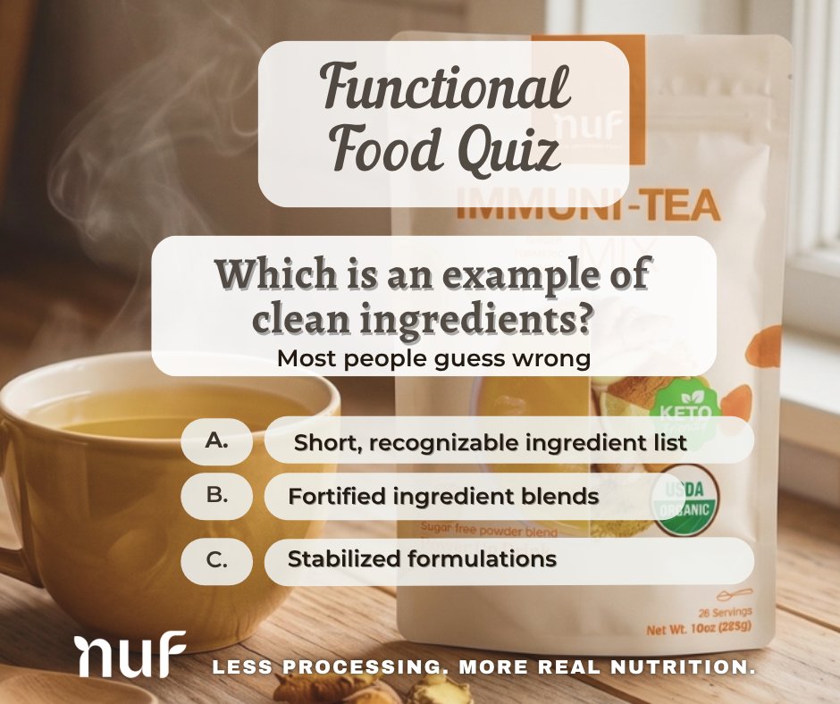 newuniversefood's tweet image. Most “clean” foods aren’t actually clean.

“Natural flavors” ≠ clean.
Added vitamins ≠ clean.

Real clean food is simple and recognizable.

Answer:
A — Simple, real ingredients ✅

 newuniversefood.com

#CleanEating #RealFood #Nutrition