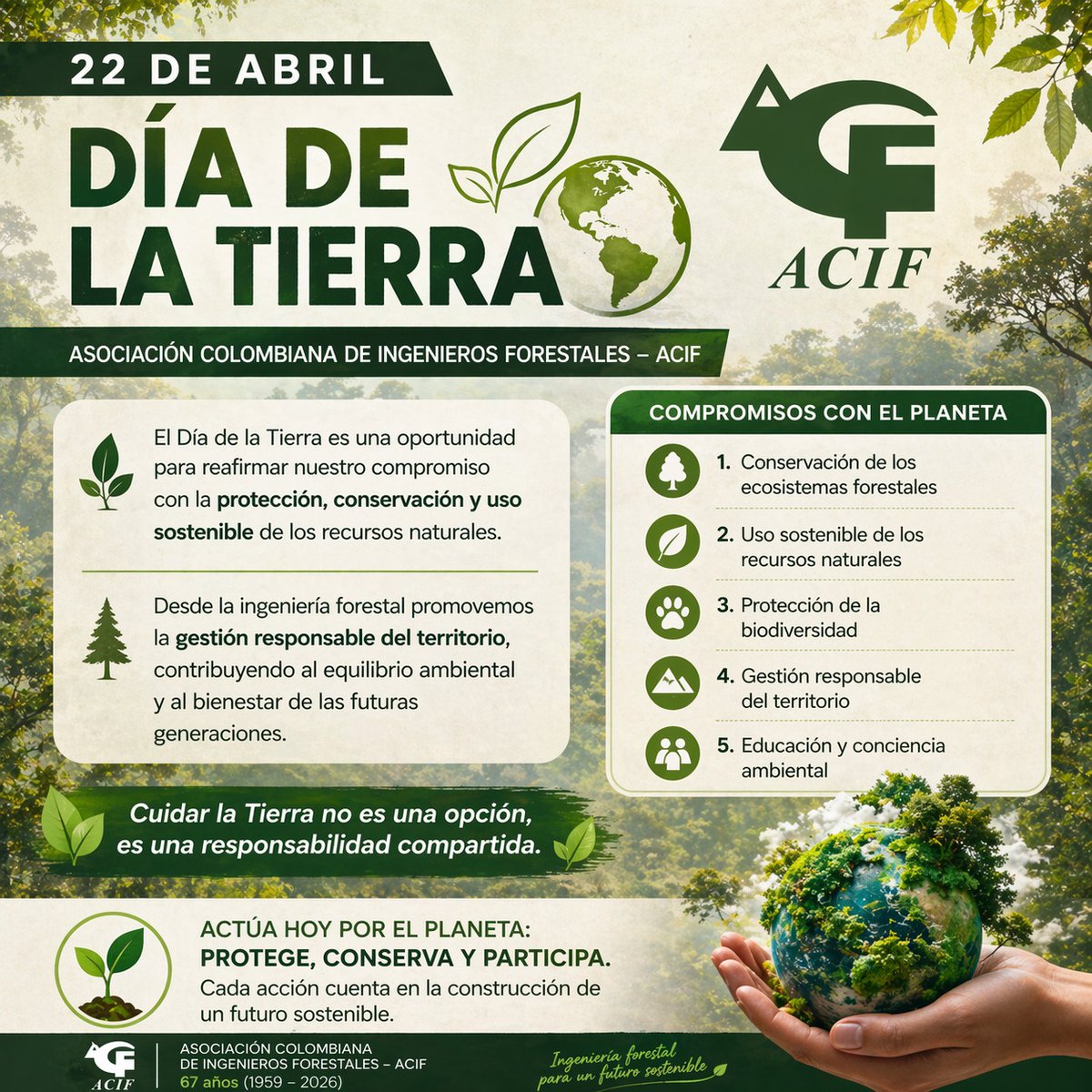 yanethsc16's tweet photo. Cuidar la Tierra no es una opción, es un deber. Desde el ejercicio profesional, aportamos a un futuro sostenible. 🌿 #DíaDeLaTierra https://t.co/FallXdqaE9