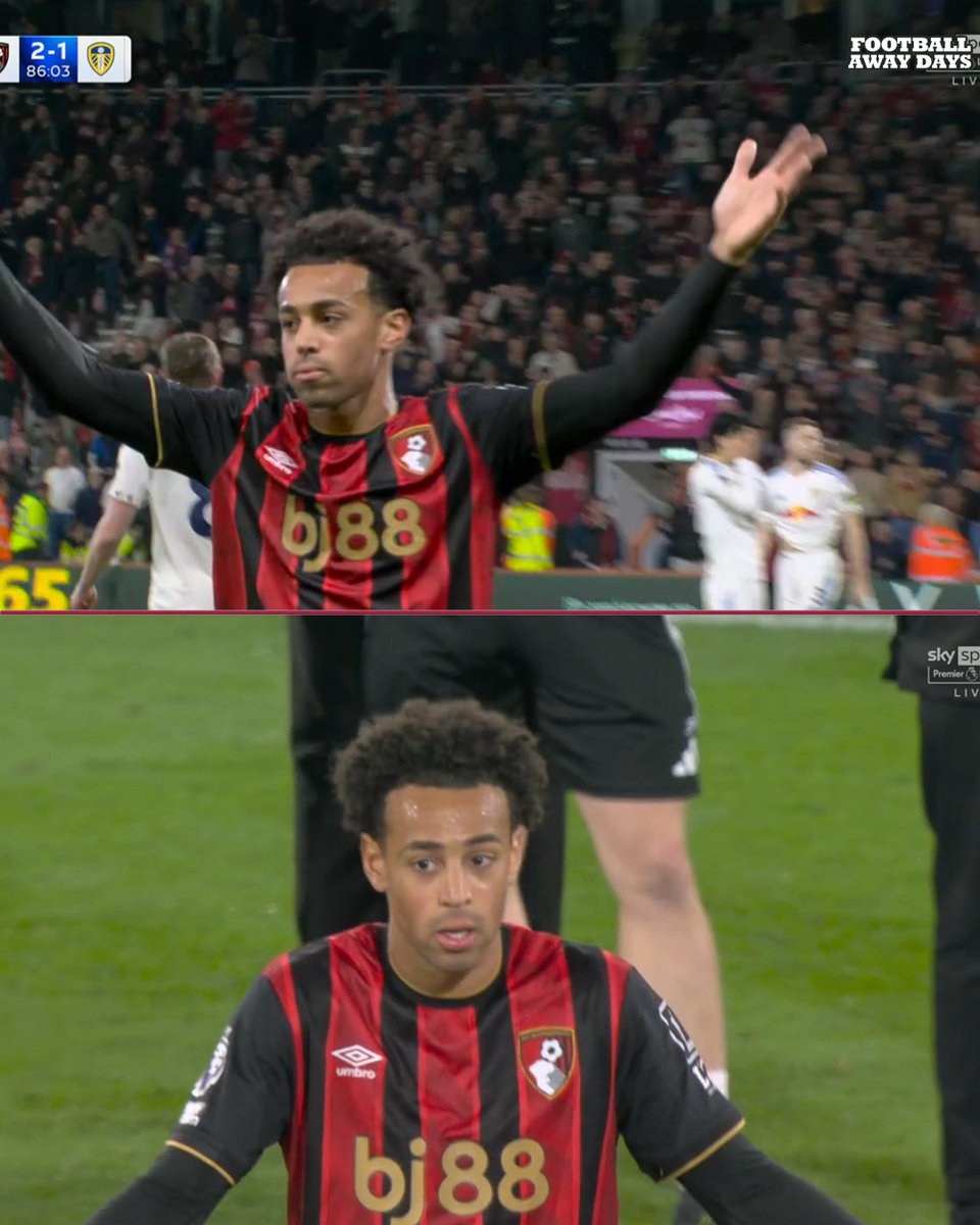 AwayDaysFB's tweet image. Tyler Adams in the 86th minute celebrating his 2nd assist of the season like he won the league vs Tyler Adams after Leeds score a 97th minute equaliser.. 😭🤣 He deserved that one 👍🏻