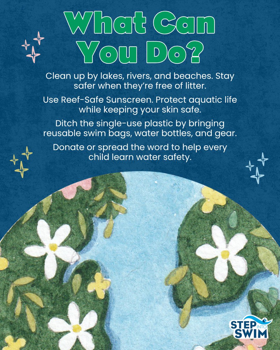 stepintoswim's tweet photo. Happy Earth Day from Step Into Swim! 🌍💙
Today, celebrate the planet and protect the people who enjoy it.
🌊 Pick up litter near waterways
🌞 Choose reef-safe sunscreen
🏊‍♂️ Support swim education
♻️ Use reusable gear
Let’s create a cleaner, safer planet for everyone. https://t.co/Ic2O9zNO6N