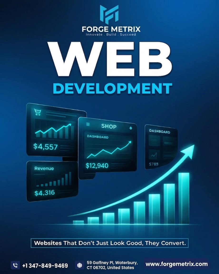 ForgeMetrix's tweet image. 🚀 Build websites that don’t just look good — they convert!

At Forge Metrix, we create high-performing, scalable websites designed for growth.

💻 Web Development | 📈 Results-Driven | ⚡Fast &amp;amp; Responsive

📞 +1 347-849-9469
🌐 forgemetrix.com
#WebDevelopment