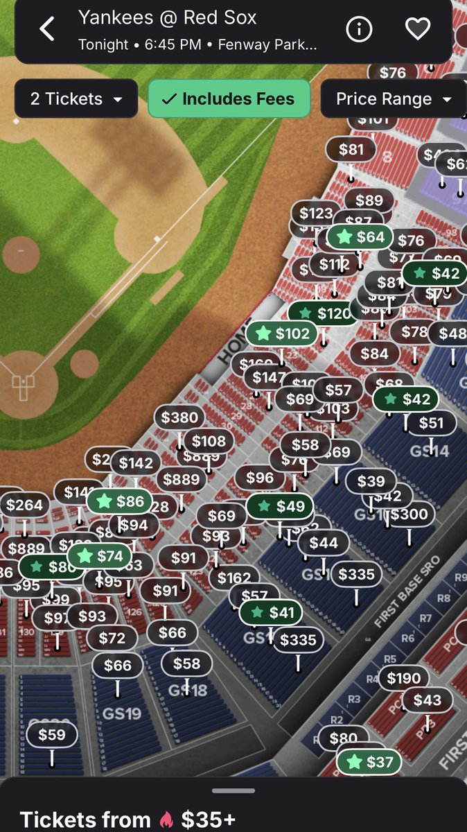 Red Sox Yankees tickets at Fenway Park tonight are dirt cheap and dropped even more after Boston’s lineup came out lmao