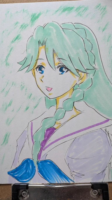 #ゴープリ10周年なので海藤みなみさん3733枚描いてお祝い (1656.1657) 出勤前らくがき。