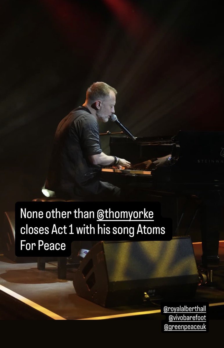 Y_Grrrr's tweet photo. Thom appeared at Letters Live at Royal Albert Hall and performed Atoms for Peace.
📷via letters live IG https://t.co/q9aR1fcQtF