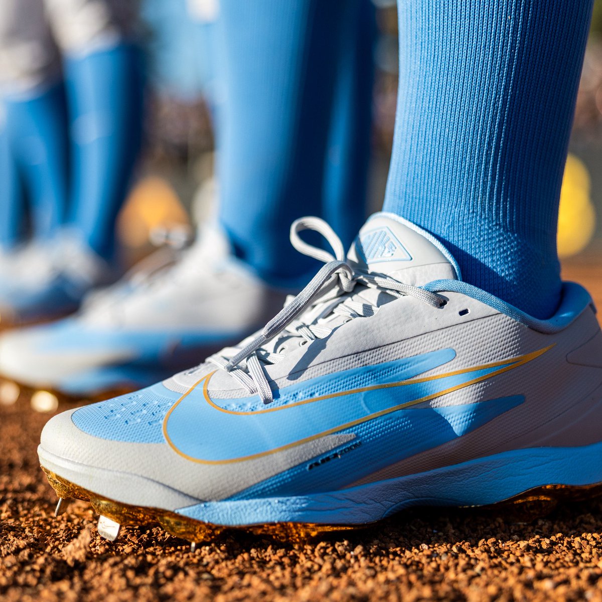 UCLASoftball's tweet photo. What’s better than creating your own custom #NikeByAleena cleats? Having your squad wear them in a game 🔥

#GoBruins x @nikediamond https://t.co/qDazQvbQKt