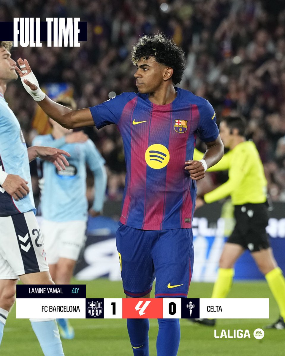LaLigaEN's tweet image. FT: #BarçaCelta 1-0

➕3 points for the home team 

#LALIGAEASPORTS #DesenlaceLALIGA