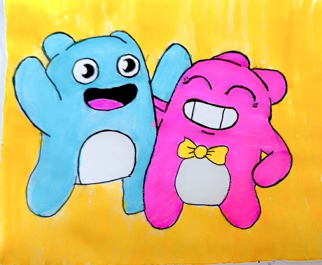Its_Iriss413's tweet photo. Here's my submission for the @LittleGuysWorld ugc campaign handmade and digital art hope you guys will love it 💙🩷💛 https://t.co/A3gmkJwAD2