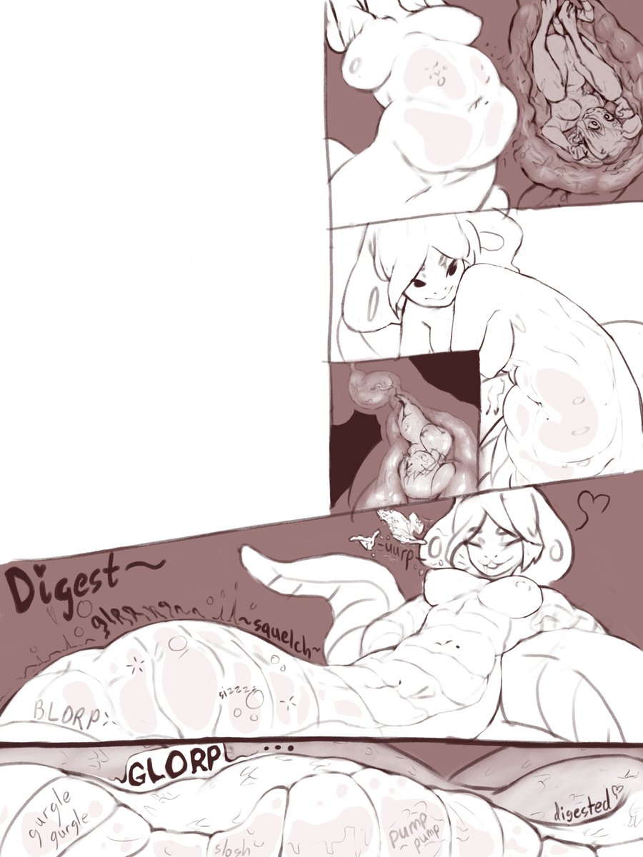 ole vore comic wip "Snake Showing a Mouse Her Stomachs". 
Never got around to finishing this one, but I might someday. Fun notes on my Aryion