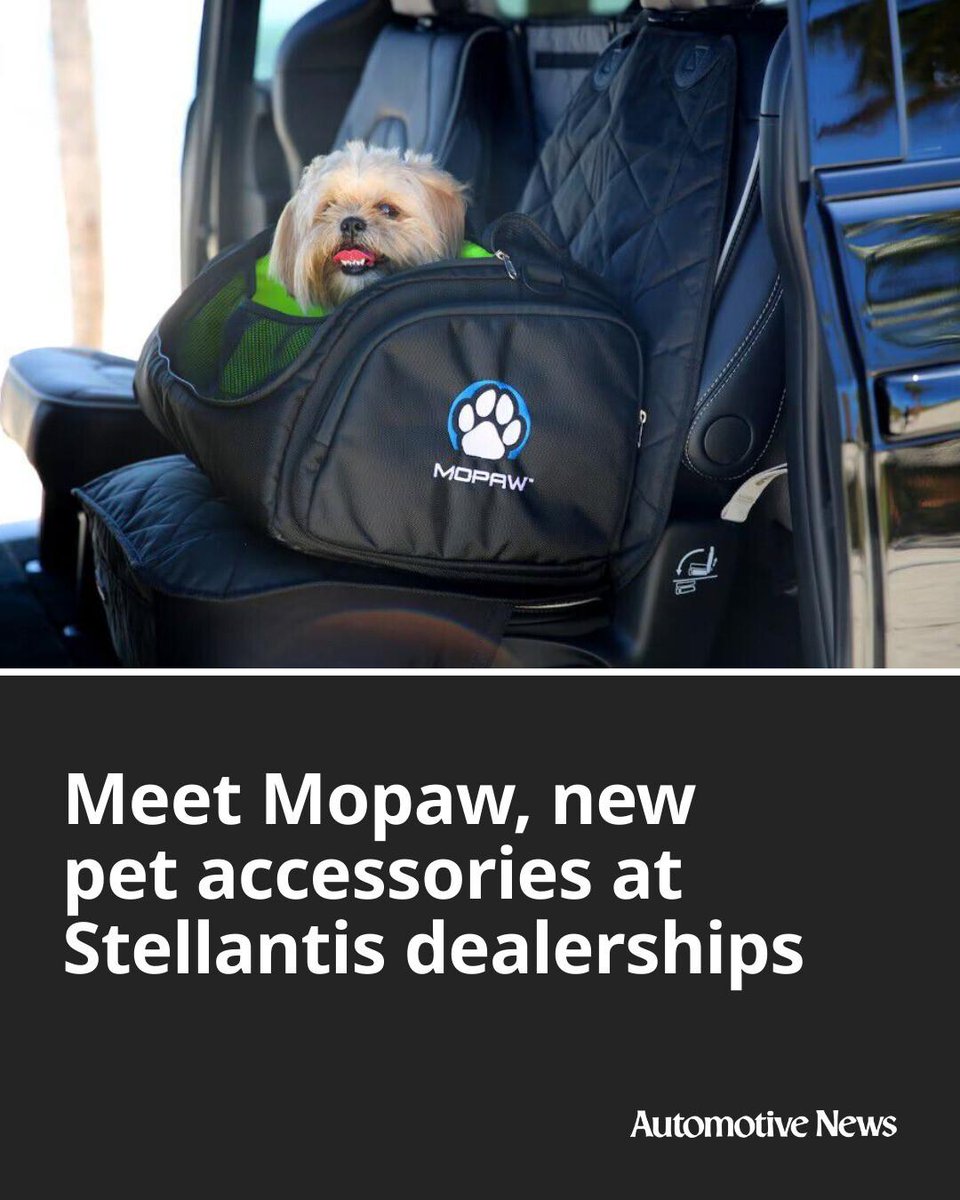 Automotive_News's tweet image. Stellantis is launching a line of accessories designed for those on four legs rather than four wheels.

#Stellantis #Mopaw #automotive #autoindustry #pets #dogs