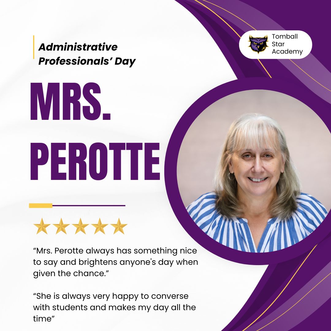 TISDTSA's tweet photo. 💜🦉 Happy #AdminProfessionalsDay!
Shoutout to our small but mighty team—Mrs. Bell, Mrs. Perotte & Mrs. Steiger—for keeping TSA running strong every day. We couldn’t do it without you! 💛
#WingsUp https://t.co/L8Ppt8FHyg
