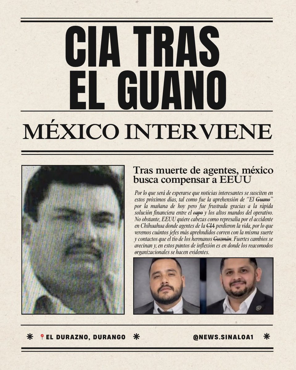 NewsSinaloa's tweet image. #Durango Los rumores sobre la aprehensión de Aureliano Guzmán fueron fuertes en horas recientes, pero se desmintieron al llegar a un acuerdo con los altos mandos. Serian las frecuencias de radio en El Durazno, las cuales lo confirman.