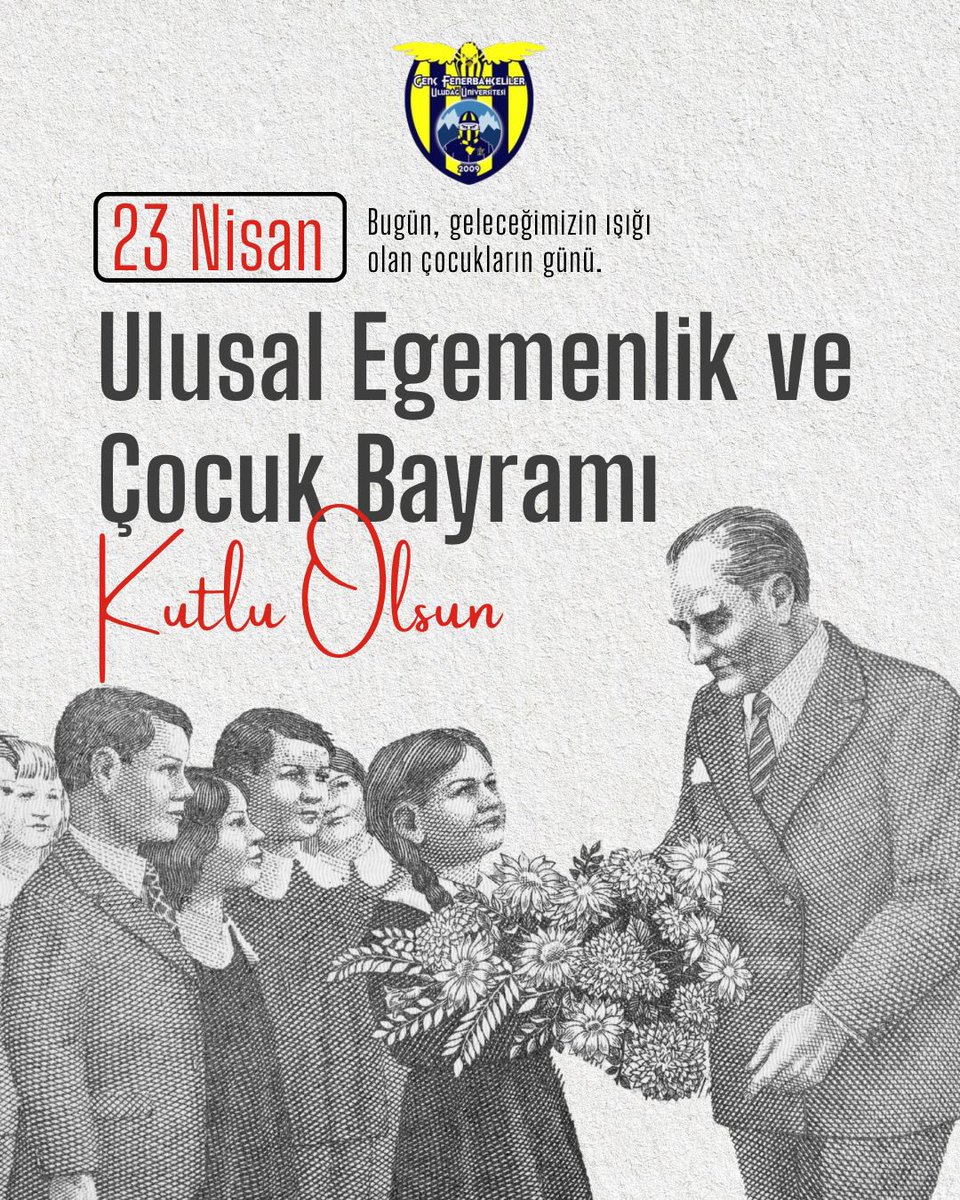 UludagUNIGFB's tweet photo. 23 Nisan Ulusal Egemenlik ve Çocuk Bayramımız Kutlu Olsun 

Türkiye Büyük Millet Meclisimizin açılışının 106. yıl dönümünü ve umut dolu geleceğimiz olan tüm çocuklarımızın 23 Nisan Ulusal Egemenlik ve Çocuk Bayramı’nı kutluyoruz.

#UNIGFB https://t.co/hnvcYHepIn