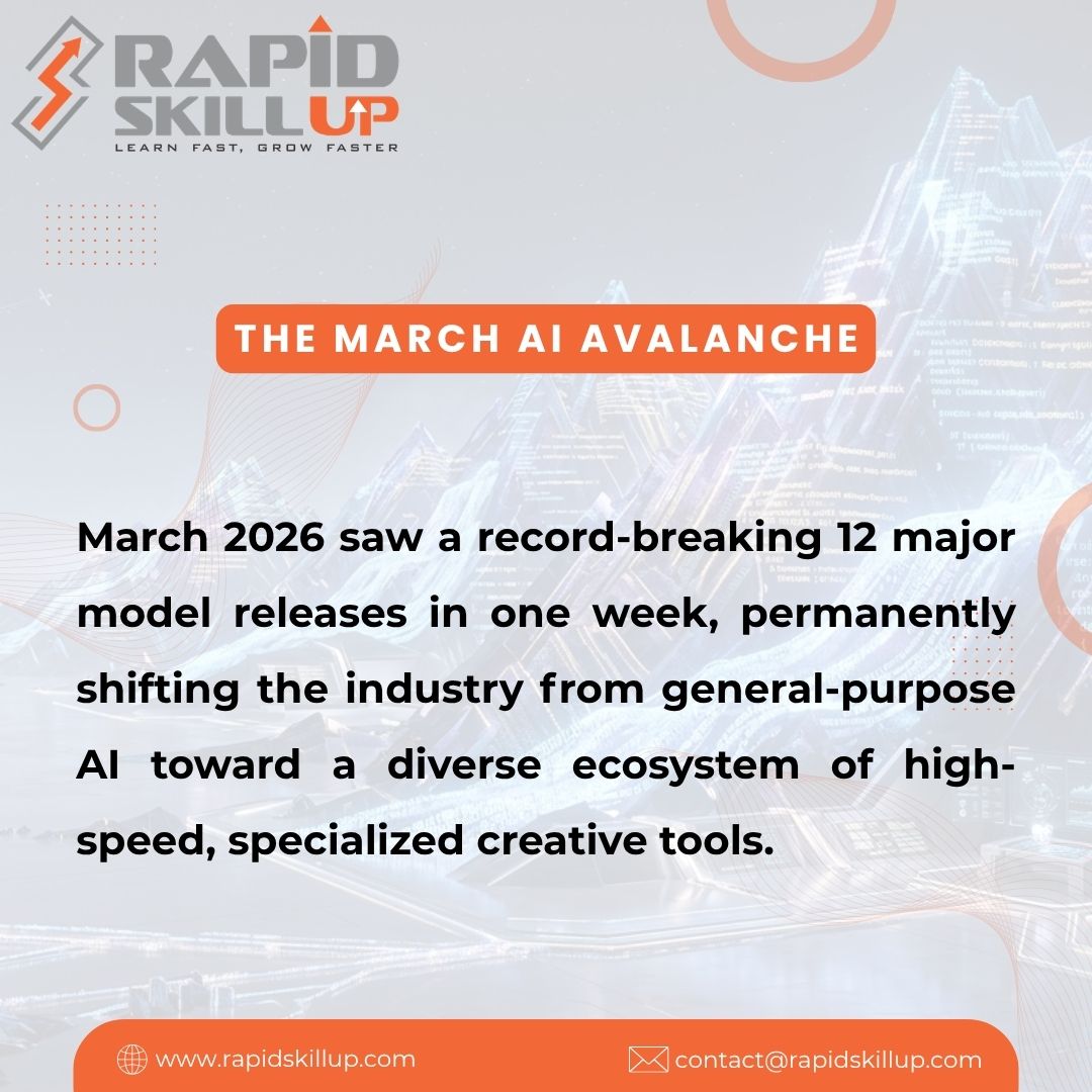 rapidskillup's tweet image. March’s "Avalanche": 12 top AI models (OpenAI, Alibaba, Meta) launched in just one week, ending the era of "one model fits all." 

Now, it’s all about choosing the right specialized AI for your needs. 

#GenerativeAI #AITrends2026 #TechInnovation #SpecializedAI