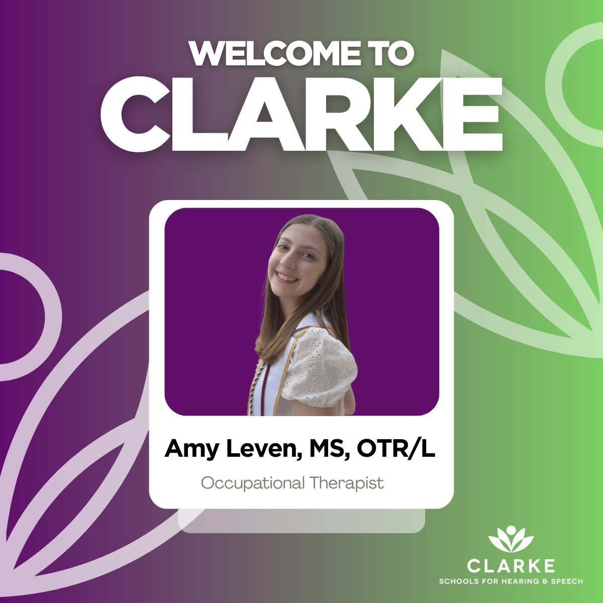 clarkeschools's tweet image. Welcome to @clarkeschools, Amy Leven, MS, OTR/L! 

We’re excited to have Amy join our New York team as an Occupational Therapist, supporting children who are deaf or hard of hearing as they build independence and thrive.

#ClarkeSchools #OccupationalTherapy #DeafEducation
