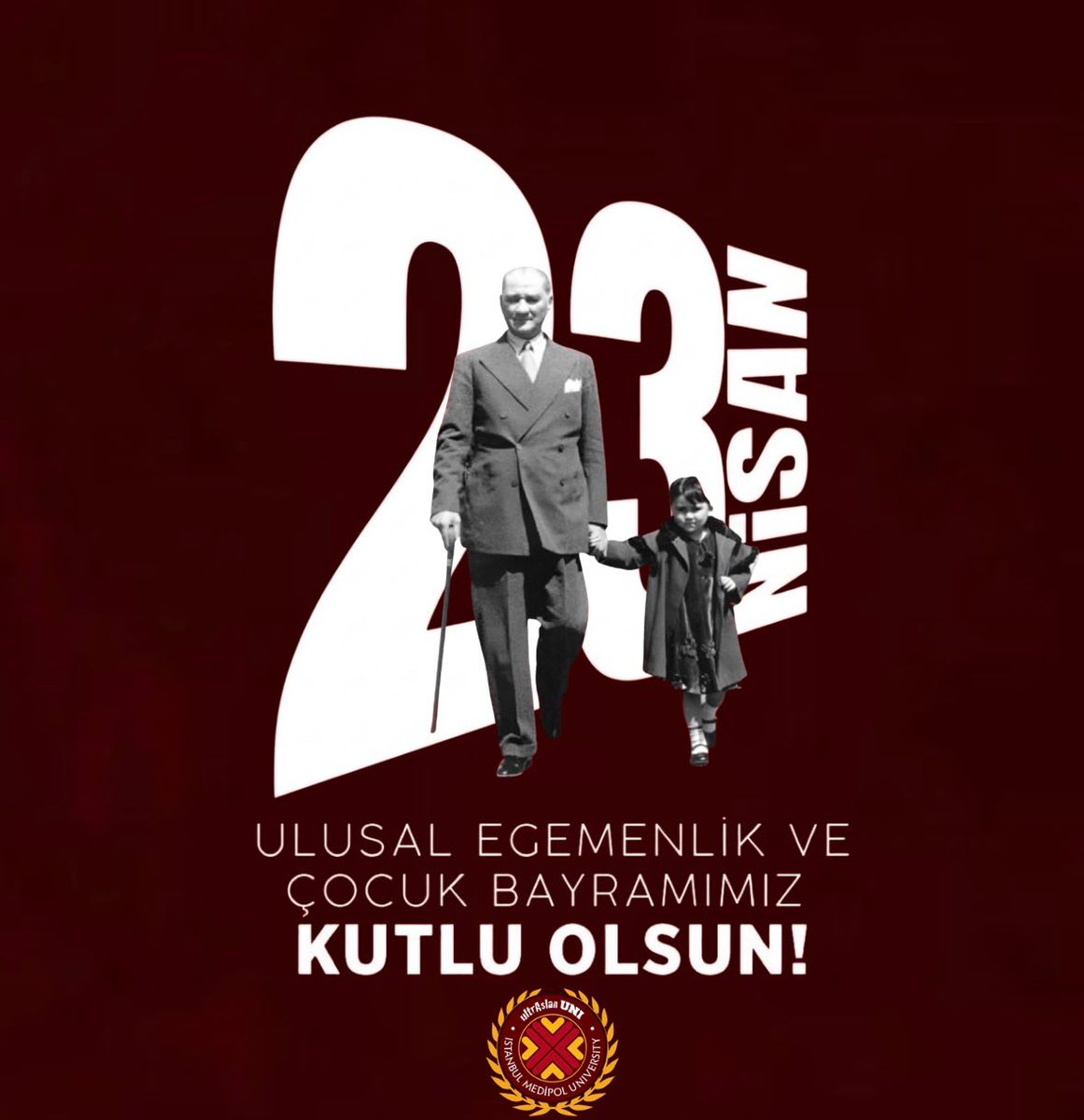 uAUNIMedipol's tweet photo. Bugün evimizin en büyük neşesinin, yarınlarımızın umudunun bayramı! 

Atatürk’ün "Milletin bağrında temiz bir nesil yetişiyor" dediği o neslin bir parçası olduğunuz için çok şanslıyız. Tüm çocukların güldüğü, hayallerinin peşinden koştuğu bir dünya inşa etmek dileğiyle.
23 Nisan Ulusal Egemenlik ve Çocuk Bayramımız kutlu olsun.

#ultrAslanUNI  #uAUNIMedipol