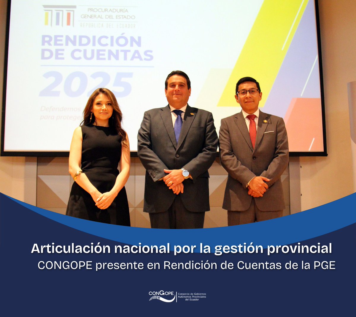 CongopeEcuador's tweet image. Esta mañana, la Directora Ejecutiva del CONGOPE, María Fernanda Durán, asistió a la Rendición de Cuentas 2025 de la @PGEcuador en la Plataforma Gubernamental Financiera
🇪🇨💼
#CongopeEnAcción #PGE #RendiciónDeCuentas #Transparencia