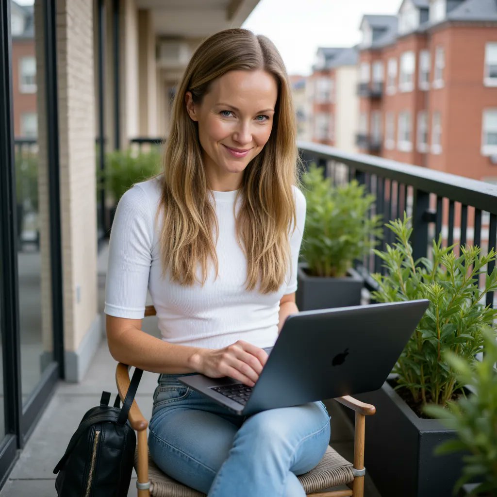 AvaClarise's tweet image. laptop on the balcony, wifi dropped after 11 minutes, stayed out there anyway 🍃

what's the point of working inside when outside exists #WFH