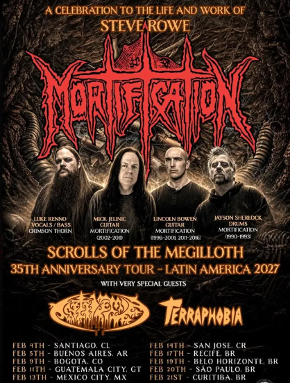 CulturaRock_Tv's tweet photo. La banda cristiana más famosa del Death Metal, lleva a Latinoamérica...
#Mortification llega a 🇨🇱🇦🇷🇨🇴🇬🇹🇲🇽🇨🇷🇧🇷 https://t.co/0tthCuAU3c