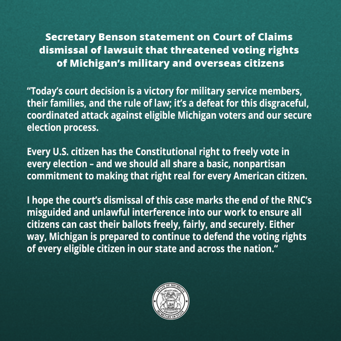Michigan Department of State tweet media