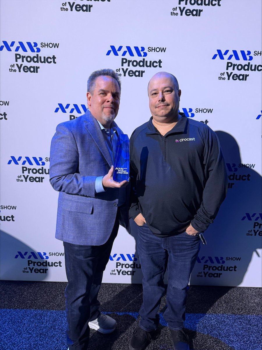 SkyviewNetworks's tweet photo. We're thrilled to announce that Cirocast has been named a 2026 @NABShow Product of the Year AND a winner of Future's Best of Show Award, presented by @radioworld_news! For information on Cirocast or to request a demo, visit https://t.co/c2qBchz9o8. https://t.co/7FKJHkuF6L