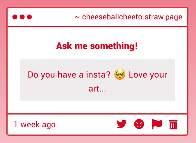 CheetoC100's tweet photo. thank you! i do but i don’t use it much, its cheeto.cheeseball i think https://t.co/2RLNciCNwl