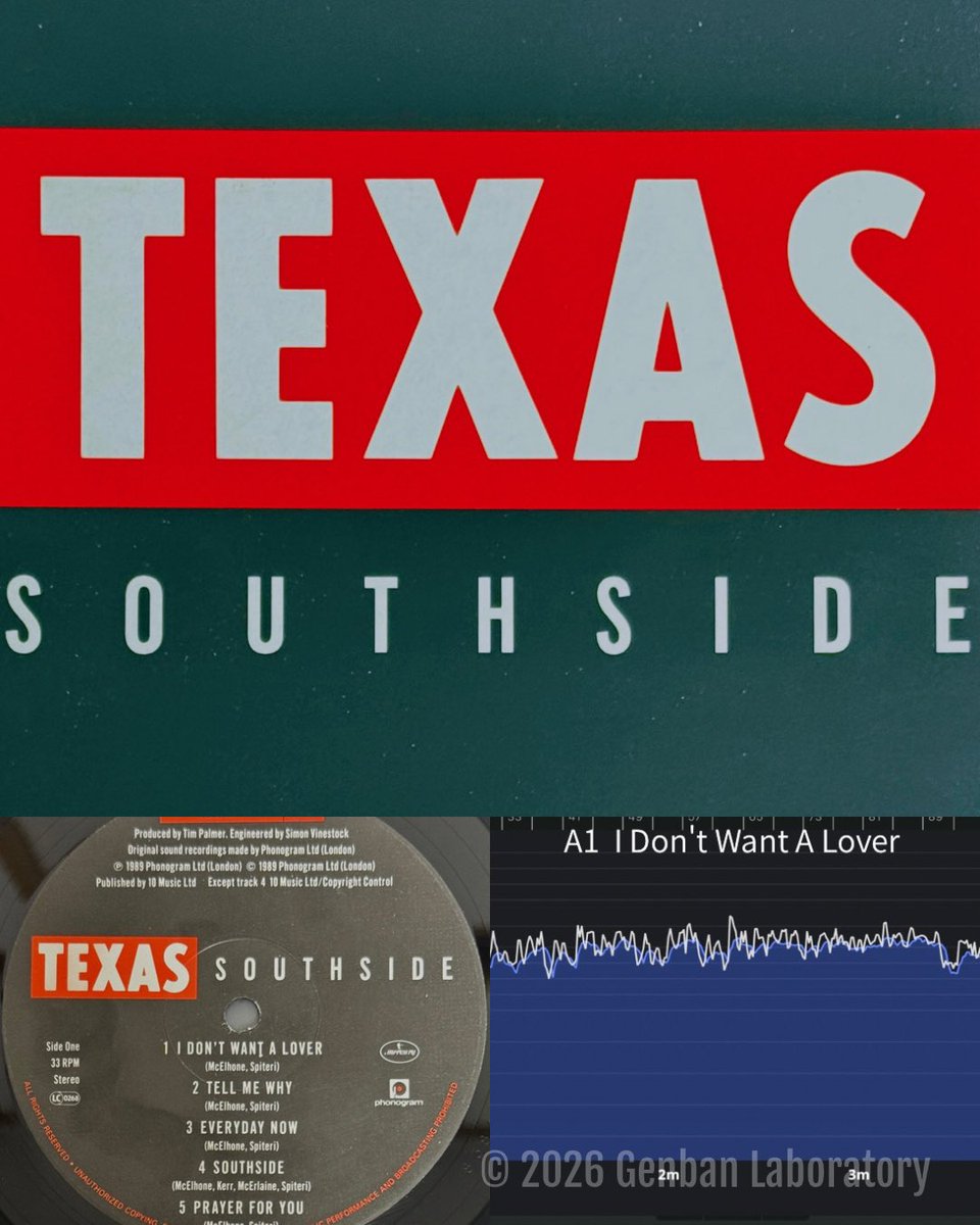 genbanlab's tweet image. Next on Genban Laboratory

#031: Texas – Southside (UK Original)
LUFS &amp;amp; Spectrum Analysis

#vinyl