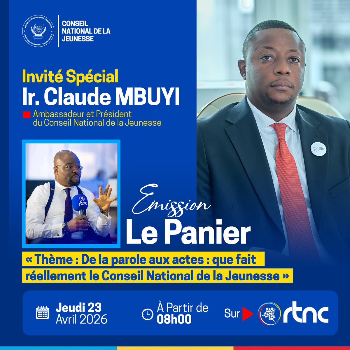 jessy_kabasele's tweet photo. RDV ce Jeudi en direct sur la @rtncofficielle1 Y'aura demain captation et mobilisation à la rtnc @mbuyiclaude12  @Chris_Mukeba20 https://t.co/r4sdTsXGvX