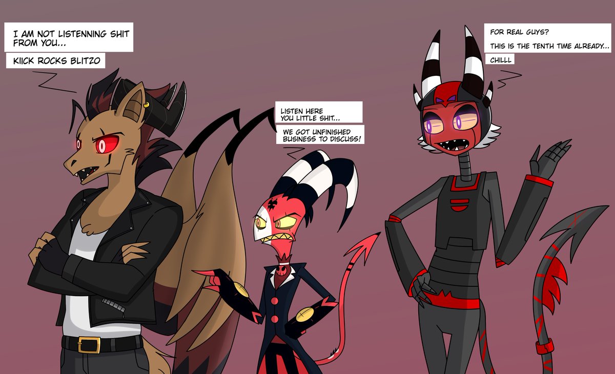 JavithecyborgX1's tweet photo. Commission for my friend Mitsu from Discord nwn
His Helluva boss OC featured in here, he is the horse sinner and my OC Sebas too hehe nwn 

hope you like it owor https://t.co/T43YbhcHhA