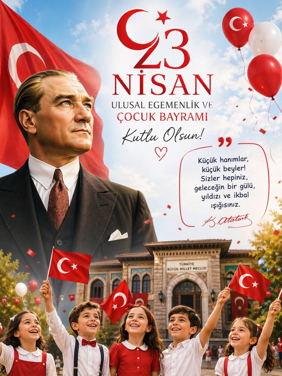 YanarNimet's tweet photo. "Vatanı korumak, çocukları korumakla başlar." 
Gazi Mustafa Kemal Atatürk
23 Nisan Ulusal Egemenlik ve Çocuk Bayramımız Kutlu Olsun. 🇹🇷🇹🇷🇹🇷
#23NisanUlusalEgemenlikveÇocukBayramı #23Nisan #CocukBayramı https://t.co/cfXWTOSNhK