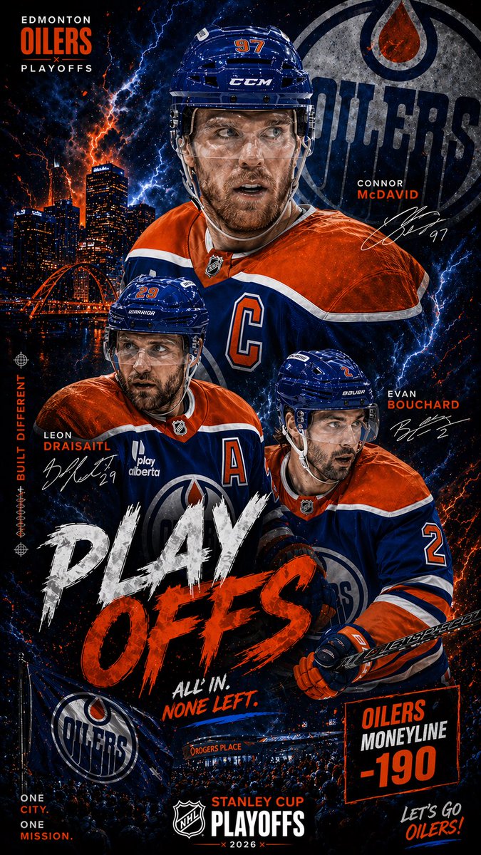 BpcBets's tweet photo. $250 TO A FOLLOWER WHO 💚 AND RTs 🔁 WHEN WE SWEEP!🚨

Edmonton Oilers -190 vs Anaheim Ducks | Rogers Place | April 22 — Playoffs G2

Oilers won Game 1 4-3 on a dramatic late comeback, with Dickinson and Kapanen each scoring twice. McDavid won his sixth Art Ross with 138 points ￼ and is locked in leading a series at home. Draisaitl is healthy after missing the final 14 regular season games. Rogers Place in a playoff series the Oilers lead is one of the most hostile buildings in hockey.
Anaheim is making its first playoff appearance since 2018 ￼ — young, fast, and talented but completely inexperienced in this environment. Gibson will keep them competitive but the Ducks haven’t been in a building like this, in a must-not-lose spot, against two of the best players in the world.
Edmonton has reached the Stanley Cup Final two consecutive seasons ￼ and knows exactly how to close out a series at home. Up 1-0 with McDavid healthy and the crowd behind them, this is a favorable spot at a price the market justifies.