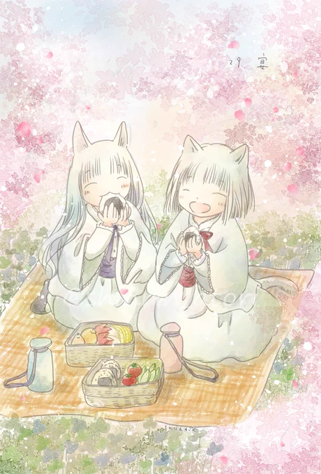 水彩行進曲2023 から 29.宴 満開の桜の下で