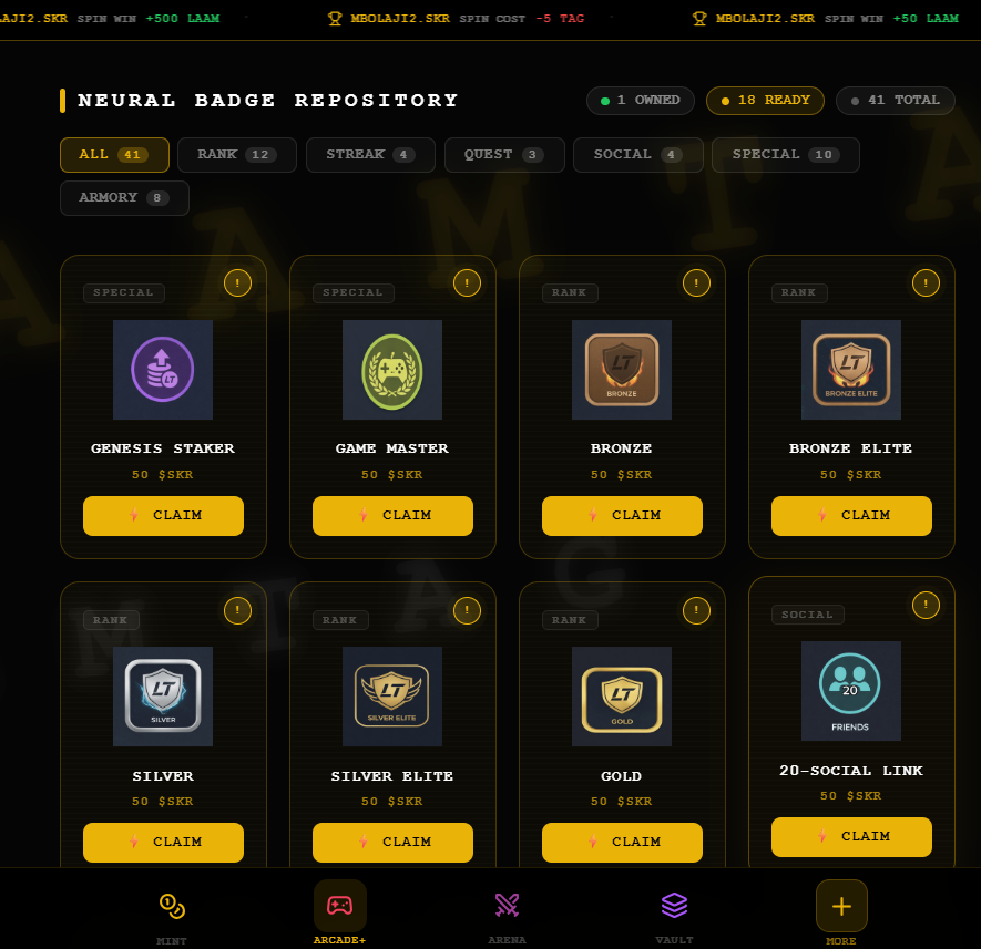 UseLaamTag's tweet photo. TAG rewards are coming ⚡️

But not for everyone 🚫

Only holders of certain special badges will receive 🏅✨

If you know, you know 😉
If you don’t, go find out 🔍

LaamTag Hub is available of @solanamobile seeker dApp store https://t.co/ezEIA39IYY