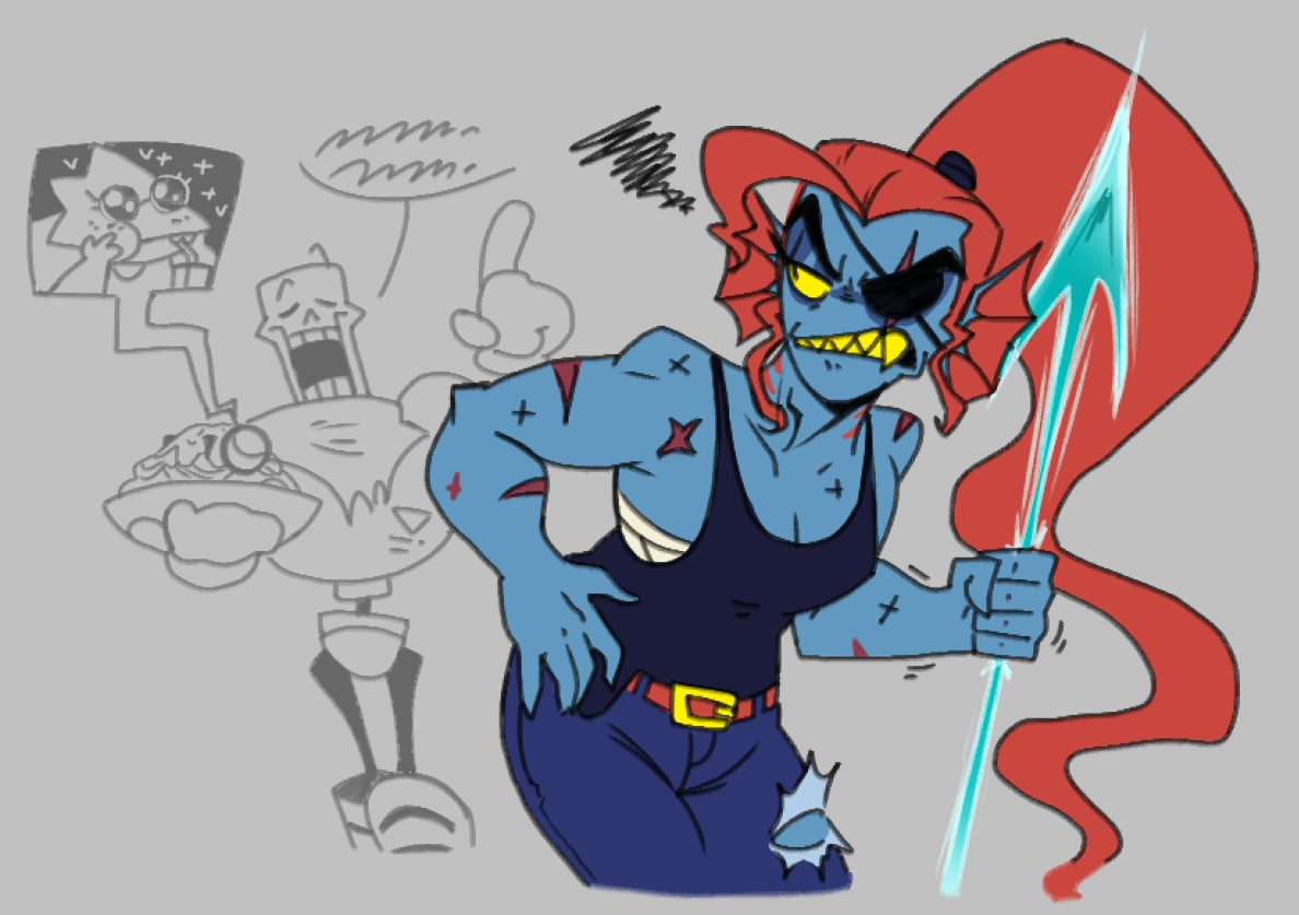 papyrus offers undyne some spaghetti