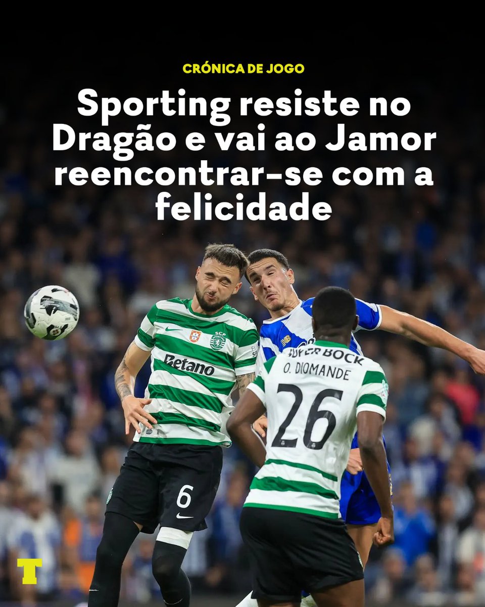 expresso's tweet image. Diminuídos pelas lesões, os leões aguentaram o 0-0 contra o FC Porto, fazendo valer o 1-0 de Alvalade. Rui Borges perdeu mais três jogadores por problemas físicos, mas a equipa de Farioli, apesar da insistência, criou pouco perigo.

Leia a crónica do jogo: tribuna.expresso.pt/cronica-de-jog…