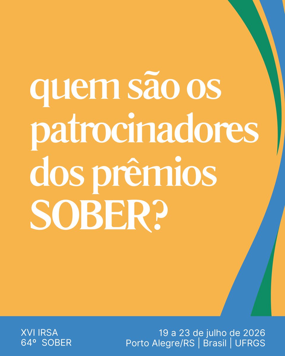 irsa2026sober's tweet photo. 🇧🇷 pt/br

Você sabe quem são os parceiros que financiam e tornam os prêmios da SOBER possíveis? Arrasta para o lado que te contamos quem apoia cada um deles! https://t.co/JAFUYtTOpV