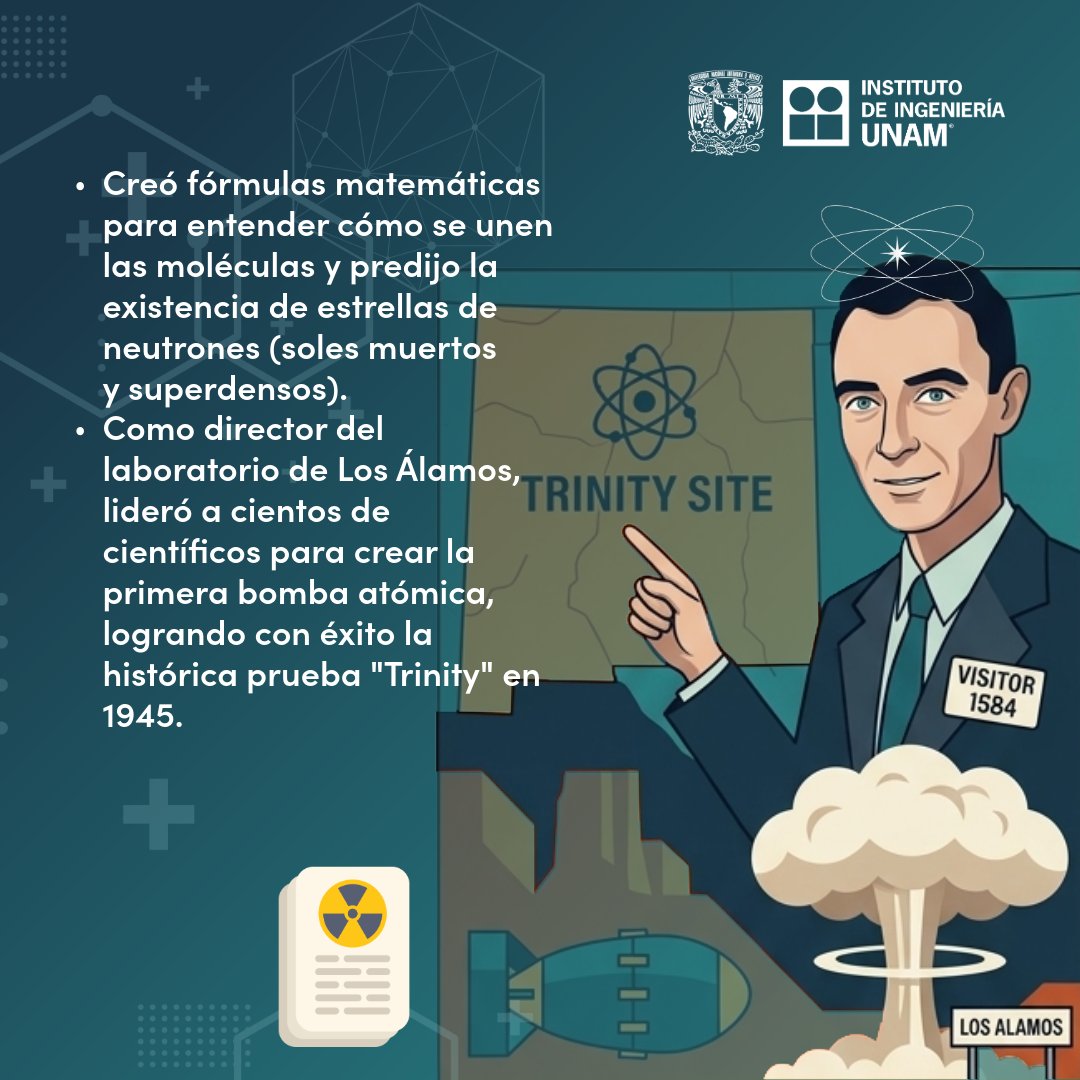 IIUNAM's tweet image. En el natalicio de J. Robert Oppenheimer, recordamos que la ciencia no es neutral: su impacto depende de cómo se utiliza.
#Ciencia #Historia #Ingeniería