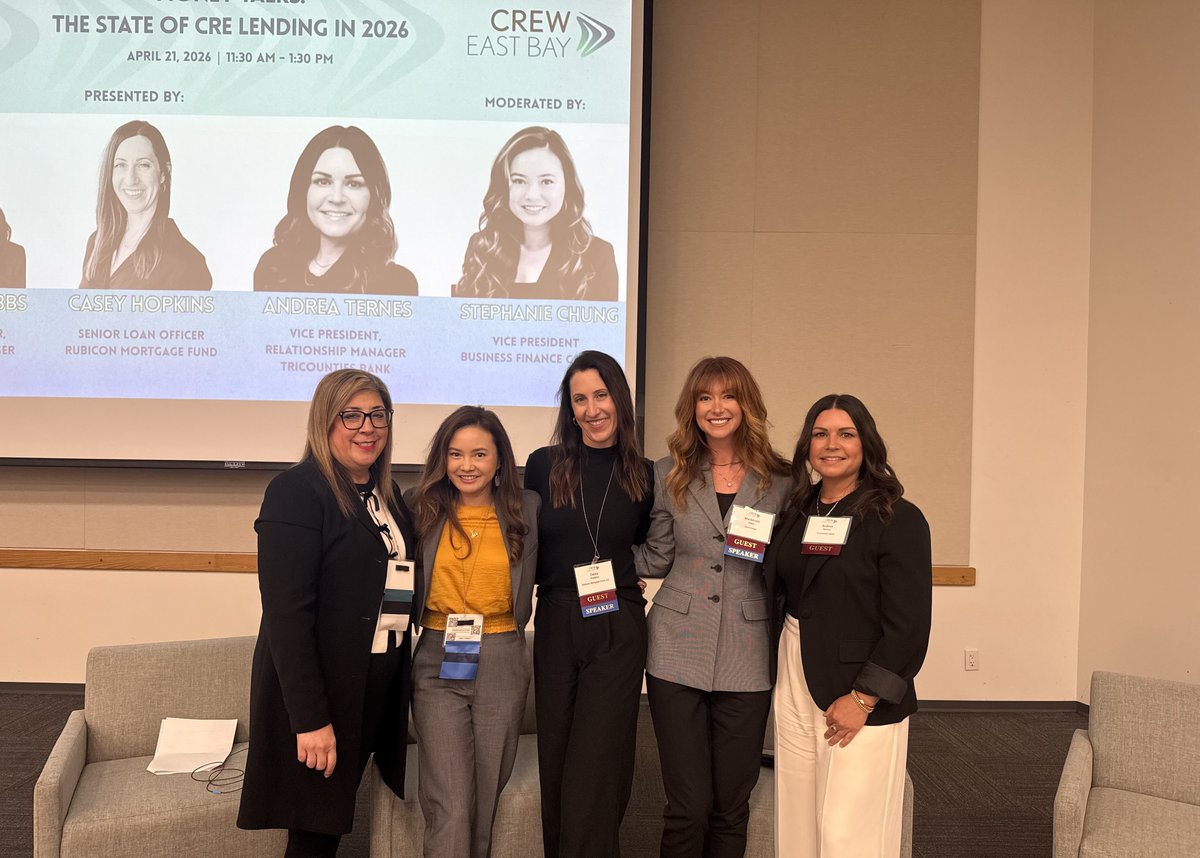 CREWEastBay's tweet photo. Thank you for joining us at our April Luncheon!

A special thank you to our speakers and moderator: Mackenzie Gibbs, Andrea Ternes, Casey Hopkins &amp; Stephanie Chung! Your perspectives helped bring valuable clarity to the evolving CRE lending landscape. https://t.co/OPRWcGmbRP