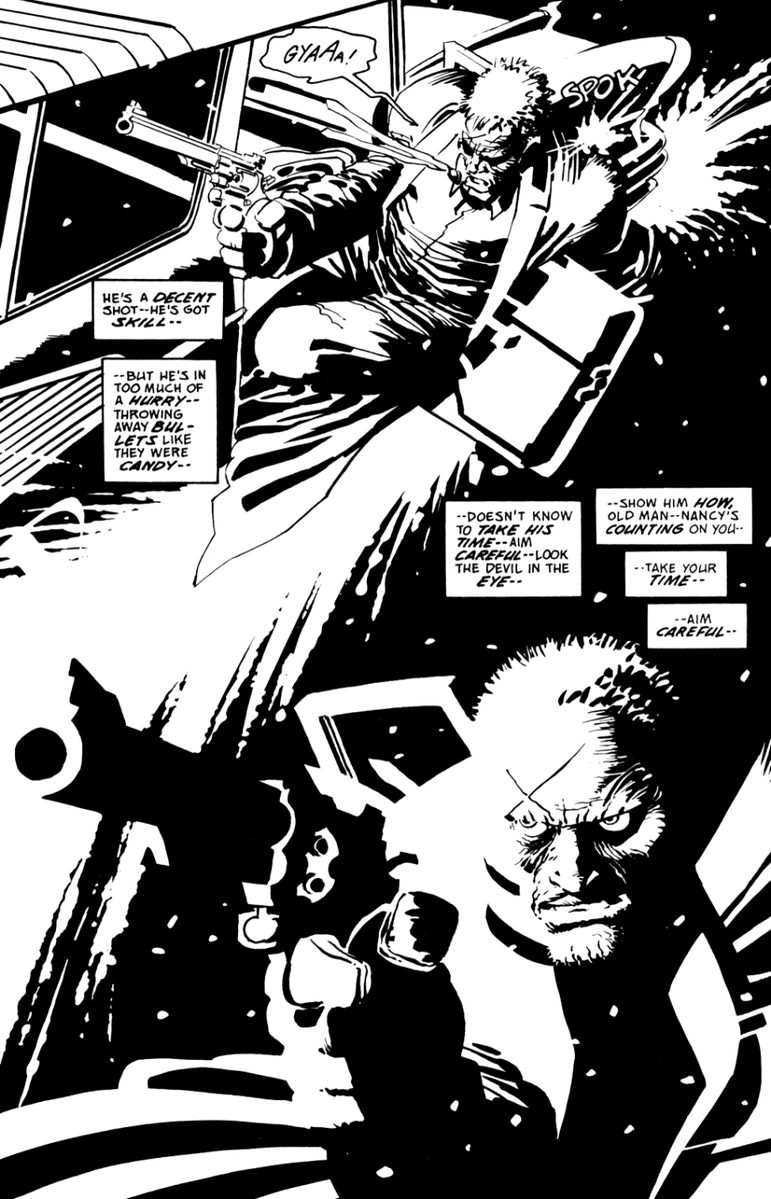 Sure, sure, Daredevil, The Dark Knight etc. But for my money - PEAK Frank Miller is Sin City. Every page is a masterpiece.