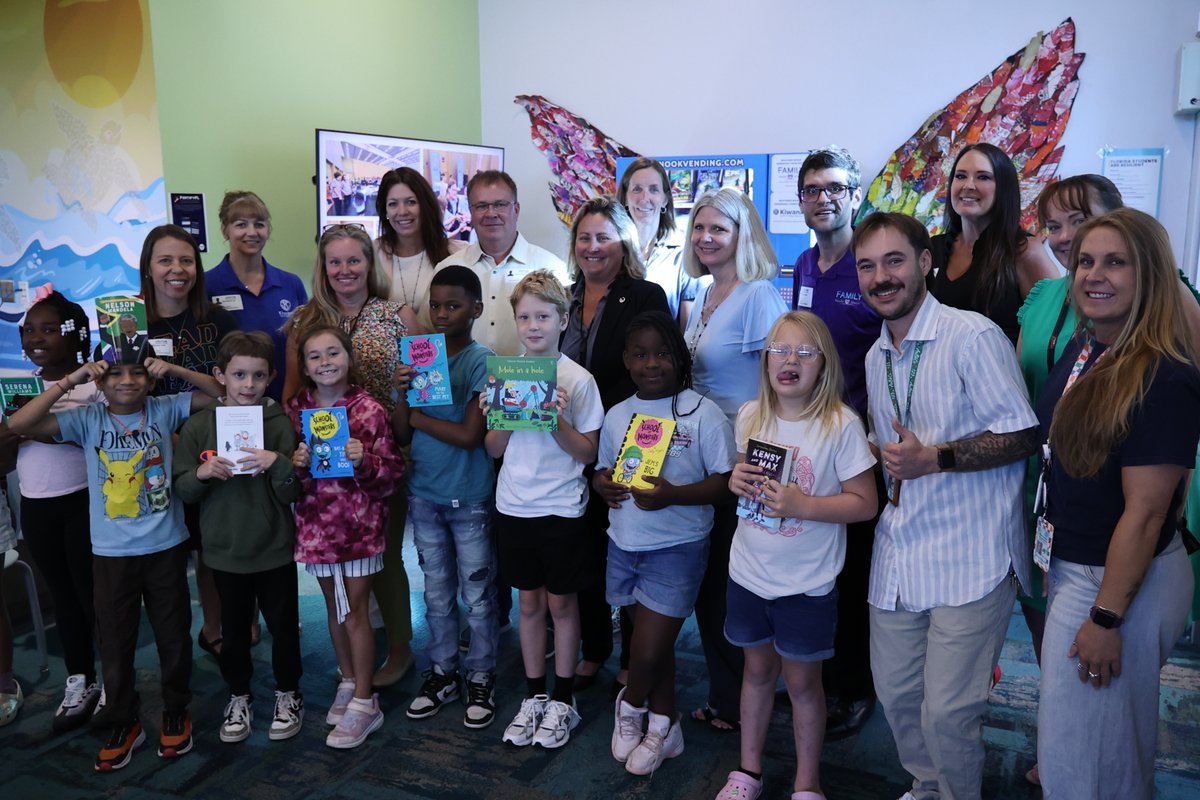 volusiaschools's tweet photo. A powerful investment in literacy just landed at Beachside Elementary 📚

Thanks to the generosity of Daytona Beach City Commissioner Ken Strickland, Family Health Source, and the Kiwanis Club, students now have access to a brand-new book vending machine, creating new opportunities for young readers.

Early literacy is about more than learning to read. It builds confidence, expands opportunity, and shapes future success.  This initiative brings that to life by giving students the chance to choose and keep their own books, making reading personal, exciting, and empowering.

This is what strong community partnership looks like. Real impact, real opportunity, and real support for our students. Thank you for helping us put books into the hands and futures of young readers.