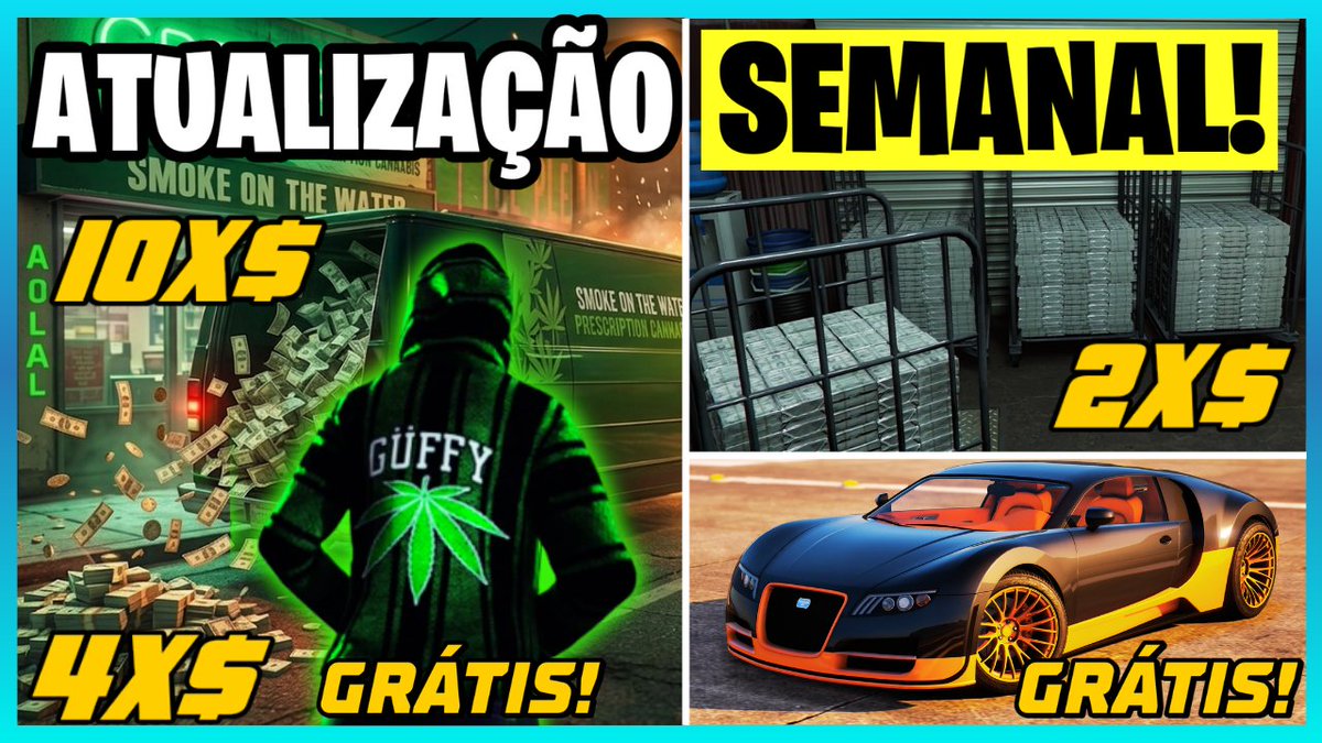🔴 ATUALIZAÇÃO SEMANAL DO GTA ONLINE! 10X MAIS DINHEIRO, CARROS GRÁTIS E MUITO MAIS! LIVE 23/04 youtube.com/live/S-Q6PHKCx…