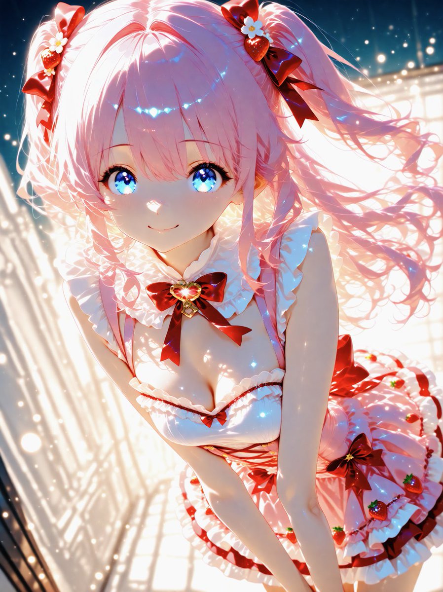 AChan62365's tweet image. みなさんおはようございます🎀
🍓あいちゃんのフリフリいちごコーデ🍓
いちごの髪飾りもとっても可愛いよ
みんなのフリフリいちごコーデもみせて
ねぇ〜このプロンプトで作れます💖
保存して使ってね👇
#DigitalArt #AnimeArt
-Prompt-

(masterpiece:1.2), (best quality:1.2), ultra high