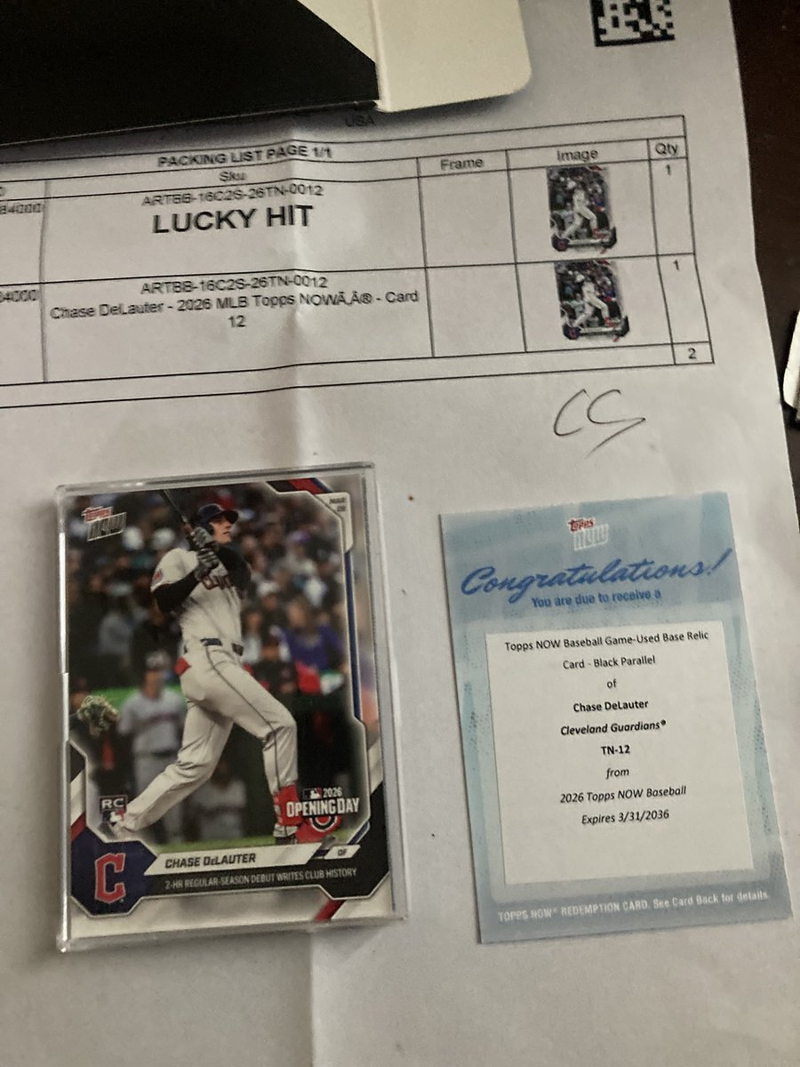 Thadro440's tweet photo. Man my first ever redemption card 😎🔥🔥🤩 @topps with the heat…did being @CleGuardians #1 fan on @MLBTheShow boost my odds lol jk.. sheesh https://t.co/wQHnb0YPZZ