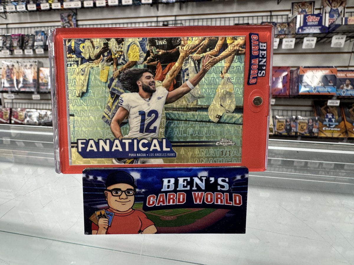 BensCardWorld's tweet photo. Hangers are bangers. Just pulled at the shop. 2025 @Topps  Chrome Fanatical Superfractors #FF15 Puka Nacua 1/1 https://t.co/u7awEWUuFy