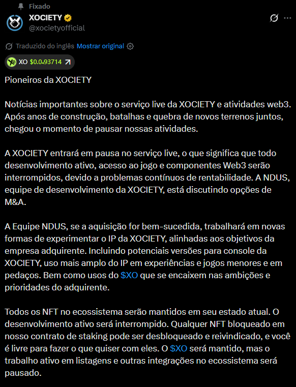 CescoPLAY's tweet photo. Mais um pro clube do:

   -  Obrigado pelo seu dinheiro, vamos "pausar" os projetos do nosso jogo web3. Valeu, falows. https://t.co/d2M7Pbrncw